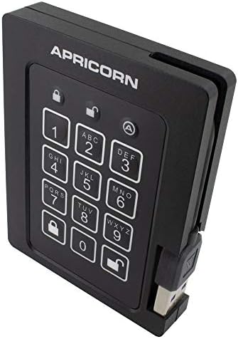 Apricorn 2TB Aegis Padlock SSD 256-Bit, FIPS 140-2 Level 2 Validated Ruggedized USB 3.0 Encrypted External Portable Drive (ASSD-3PL256-2TBF