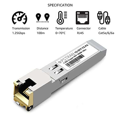 1000BASE-SX SFP Optical Transceiver Module Compatible with HPE Aruba J4858D J4858DCM JL745A Q8N53A ProCurve J4858C J4858B J4858A 850nm 550m DDM Duplex LC MMF 10pcs/Pack