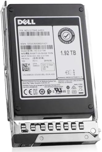 Dell 1.92TB SAS 12Gb/s 3D TLC V-NAND 2.5in Enterprise PowerEdge Read-Intensive SSD for: R440 R750 R450 T150 R470 T560 T40 R250 R740 R640 T550 T350 R540 R840 ME4024 R650XS PPNPN G16 (Renewed