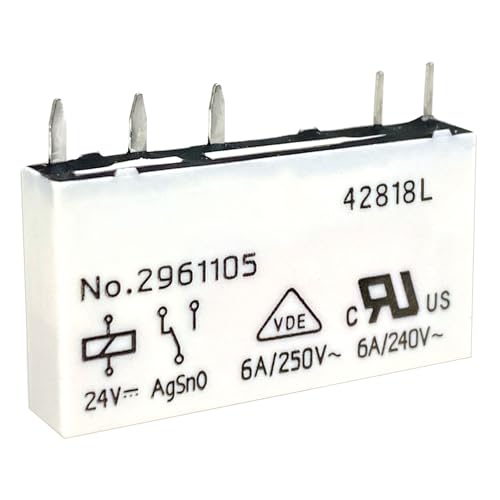 15-Pack NO.2961105 5-Pin Relay - 24VDC 6A SPDT Miniature Power Relay - DIN Rail Compatible for Industrial Panels & Phoenix Contact-Compatible Systems|B0D93SJJND