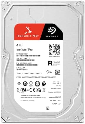 Seagate IronWolf Pro, 16 TB, Enterprise NAS Internal HDD –CMR 3.5 Inch, SATA 6 Gb/s, 7,200 RPM, 256 MB Cache for RAID Network Attached Storage (ST16000NT001