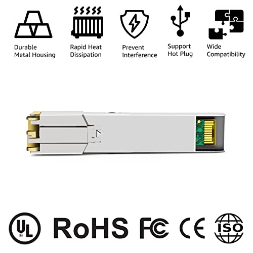 1000BASE-SX SFP Optical Transceiver Module Compatible with HPE Aruba J4858D J4858DCM JL745A Q8N53A ProCurve J4858C J4858B J4858A 850nm 550m DDM Duplex LC MMF 10pcs/Pack