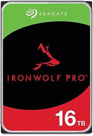 Seagate IronWolf Pro, 16 TB, Enterprise NAS Internal HDD –CMR 3.5 Inch, SATA 6 Gb/s, 7,200 RPM, 256 MB Cache for RAID Network Attached Storage (ST16000NT001