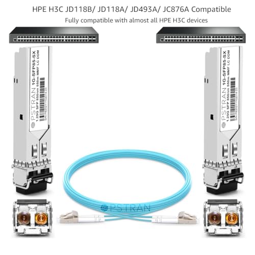 1000BASE-SX SFP Optical Transceiver Module Compatible with HPE Aruba J4858D J4858DCM JL745A Q8N53A ProCurve J4858C J4858B J4858A 850nm 550m DDM Duplex LC MMF 10pcs/Pack