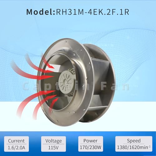 RH31M-4EK.2F.1R Ziehl-abegg Fan 115VAC 0.17KW 1.6A Centrifugal Fan for Inverter