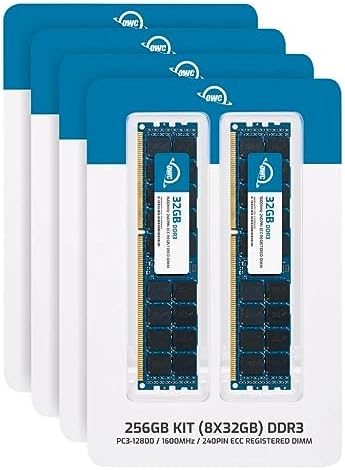 OWC 64GB (2x32GB DDR3 1600 PC3-12800 CL11 4Rx4 240-pin 1.5V ECC Registered RDIMM Memory RAM Module Upgrade Kit for Select Workstations or Servers