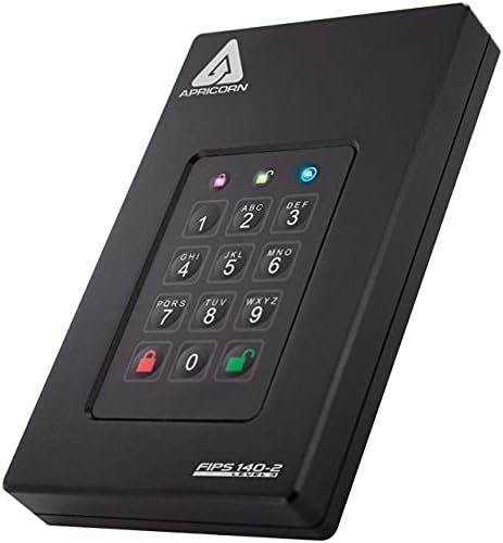 Apricorn 2TB Aegis Fortress L3- FIPS Level 3 Validated USB 3.0 Hardware Encrypted Portable Drive (AFL3-2TB , black