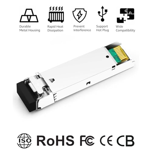 1000BASE-SX SFP Optical Transceiver Module Compatible with HPE Aruba J4858D J4858DCM JL745A Q8N53A ProCurve J4858C J4858B J4858A 850nm 550m DDM Duplex LC MMF 10pcs/Pack