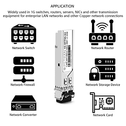 1000BASE-SX SFP Optical Transceiver Module Compatible with HPE Aruba J4858D J4858DCM JL745A Q8N53A ProCurve J4858C J4858B J4858A 850nm 550m DDM Duplex LC MMF 10pcs/Pack