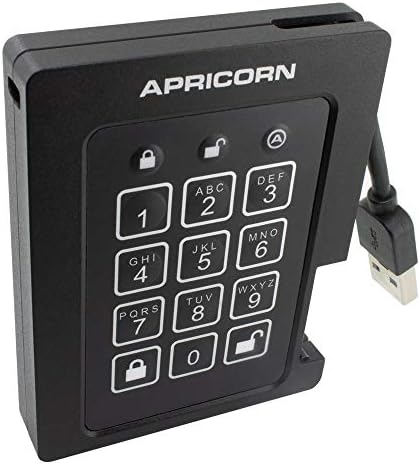 Apricorn 2TB Aegis Padlock SSD 256-Bit, FIPS 140-2 Level 2 Validated Ruggedized USB 3.0 Encrypted External Portable Drive (ASSD-3PL256-2TBF
