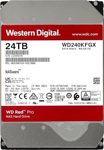 Western Digital WD Red Pro Internal Hard Drive 18 TB CMR 3.5 inch SATA 7200 RPM 512MB NAS WD181KFGX-AJP Eco Package