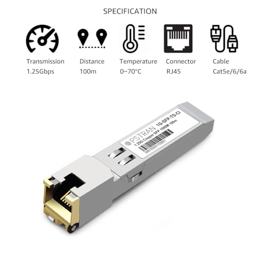 1000BASE-SX SFP Optical Transceiver Module Compatible with HPE Aruba J4858D J4858DCM JL745A Q8N53A ProCurve J4858C J4858B J4858A 850nm 550m DDM Duplex LC MMF 10pcs/Pack