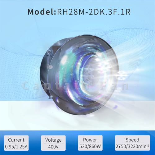 RH28M-2DK.3F.1R Ziehl-abegg Fan, Inverter 400/460V 0.53/0.86KW 0.95/1.25A Centrifugal Fan