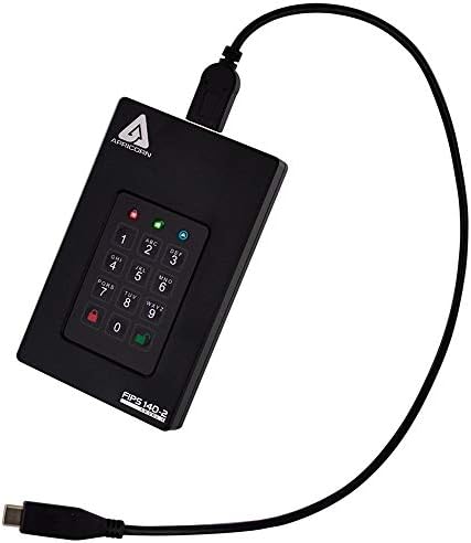 Apricorn 2TB Aegis Fortress L3 USB 3.0 Hardware Encrypted Portable Drive and 128GB Aegis Secure Key 3 NX FIPS 140-2 Level 3 Validated Secure USB 3.0 Flash Drive Bundle