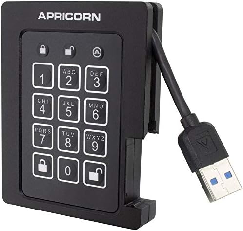 Apricorn 2TB Aegis Padlock SSD 256-Bit, FIPS 140-2 Level 2 Validated Ruggedized USB 3.0 Encrypted External Portable Drive (ASSD-3PL256-2TBF