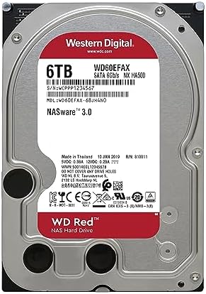 Western Digital 2TB WD NAS Internal Hard Drive HDD - 5400 RPM, SATA 6 Gb/s, SMR, 256MB Cache, 3.5" - WD20EFAX, Red