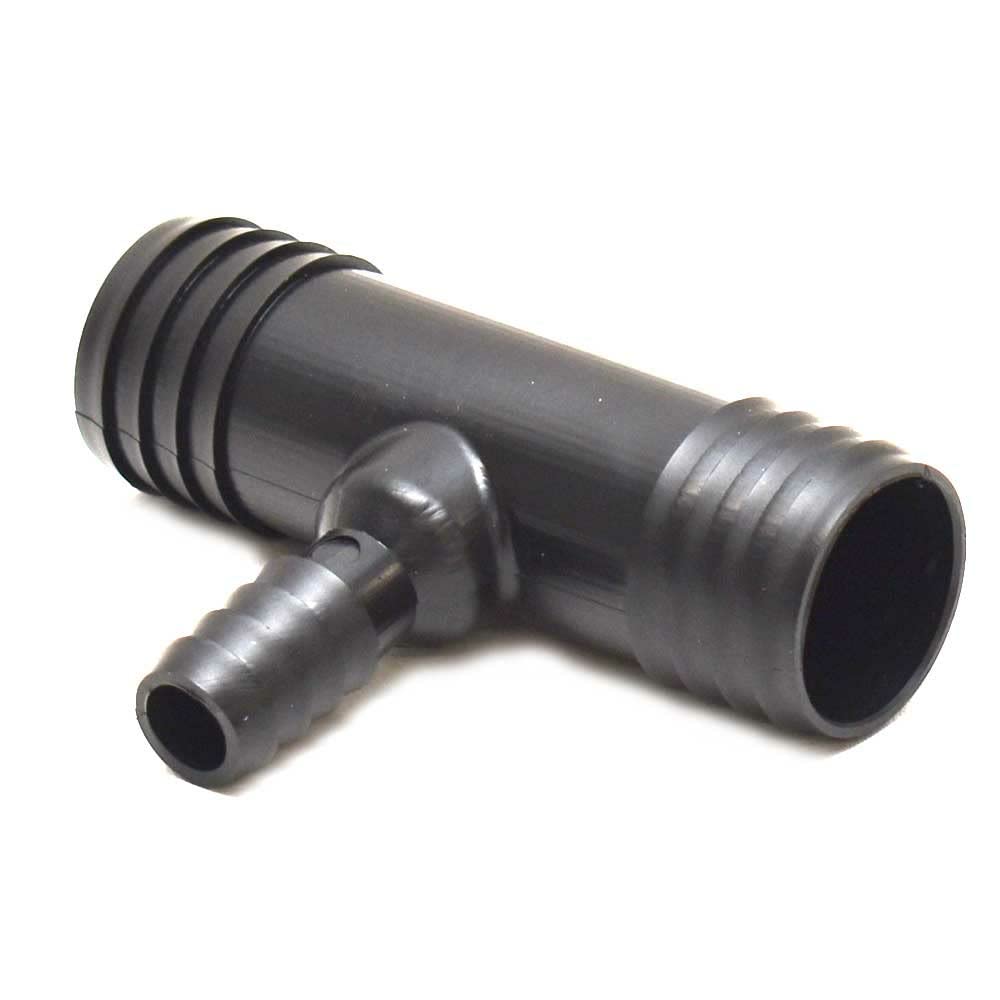 TH Marine TEE-150-DP T-H Marine Reducing Tee for Hose 1-1/2 x 3/4 x 1-1/2", Black