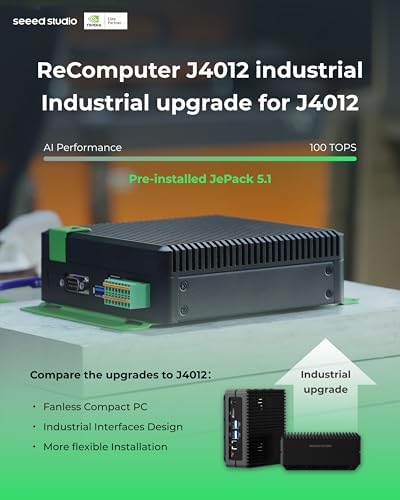 NVIDIA Jetson Orin NX 16GB Edge AI Device - reComputer J4012, 4xUSB 3.2, M.2 Key E & Key M Slot, Pre-Installed Jetpack System with NVIDIA Jetpack on 128GB NVMe SSD