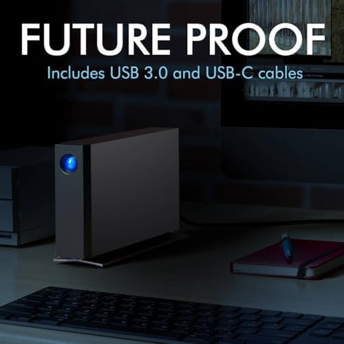 لاسي قرص صلب خارجي دي 2 بروفيشنال 14 تيرابايت - ثاندربولت 3 USB-C USB 3.0، محركات فئة انتربرايز كلاس 7200 دورة في الدقيقة، لاجهزة ماك والكمبيوتر المكتبي، ادوبي سي سي لمدة شهر (STHA14000800