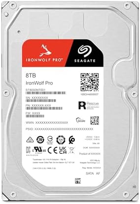 Seagate IronWolf Pro, 16 TB, Enterprise NAS Internal HDD –CMR 3.5 Inch, SATA 6 Gb/s, 7,200 RPM, 256 MB Cache for RAID Network Attached Storage (ST16000NT001