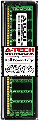 A-Tech 64GB (2x32GB Memory for Dell PowerEdge R440, T440, R540, R640, T640, M640, FC640, R740, R740XD, R940, C6420 | DDR4 2666MHz ECC RDIMM PC4-21300 2Rx4 1.2V 288-Pin DIMM Server RAM Upgrade Kit