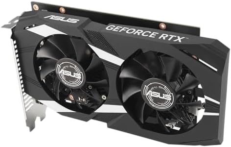 ASUS Dual NVIDIA GeForce RTX 3050 6GB OC Edition Gaming Graphics Card - PCIe 4.0, 6GB GDDR6 Memory, HDMI 2.1, DisplayPort 1.4a, 2-Slot Design, Axial-tech Fan Design, 0dB Technology, Steel Bracket