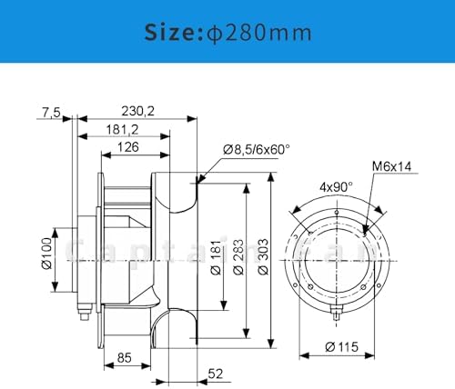 RH28C-2DD.3I.CR 163827 Ziehl-abegg Fan 400VAC 0.66/1.1KW Centrifugal Inverter Fan