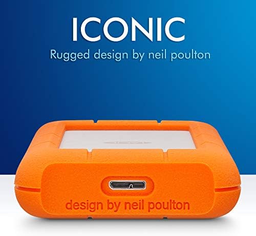 LaCie Rugged Mini 2TB External Hard Drive Portable HDD - USB 3.0/ 2.0 Compatible, Drop Shock Dust Rain Resistant Shuttle Drive, For Mac And PC Computer (LAC9000298, orange