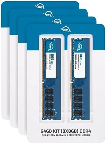 OWC 32GB (2x16GB DDR4 2666MHz PC4-21300 CL19 2RX8 ECC Unbuffered UDIMM 1.2V 288-pin Workstation Server Memory RAM