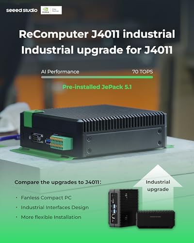 NVIDIA Jetson Orin NX 16GB Edge AI Device - reComputer J4012, 4xUSB 3.2, M.2 Key E & Key M Slot, Pre-Installed Jetpack System with NVIDIA Jetpack on 128GB NVMe SSD