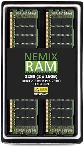 NEMIX RAM 32GB (2X16GB DDR4 2933MHZ PC4-23400 2Rx8 1.2V CL21 288-PIN ECC RDIMM Registered Server Memory KIT