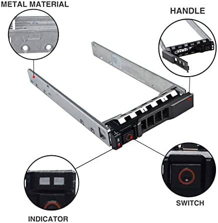 Hard Drive Tray Caddy 2.5 SSD Caddy G176J 0G176J Hard Drive Bracket Compatible with Dell PowerEdge 14/13/12th Generation T440 T640 R730 R730XD R630 T630 T430 R830 R930 R720 R820 R920, 10 Pack