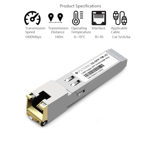 1000BASE-SX SFP Optical Transceiver Module Compatible with HPE Aruba J4858D J4858DCM JL745A Q8N53A ProCurve J4858C J4858B J4858A 850nm 550m DDM Duplex LC MMF 10pcs/Pack