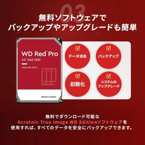 Western Digital WD Red Pro Internal Hard Drive 18 TB CMR 3.5 inch SATA 7200 RPM 512MB NAS WD181KFGX-AJP Eco Package