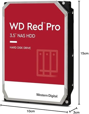 Western Digital 16TB WD Red Pro NAS Internal Hard Drive HDD - 7200 RPM, SATA 6 Gb/s, CMR, 512 MB Cache, 3.5" - WD161KFGX