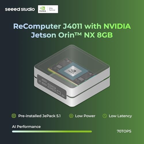 reComputer J4011-Edge AI Device with NVIDIA Jetson Orin™ NX 8GB Module, 4xUSB 3.2, M.2 Key E & Key M Slot, Aluminum case, Pre-Installed Jetpack System with NVIDIA Jetpack™ on 128GB NVMe SSD