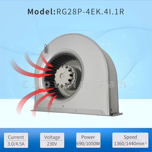 RG28P-4EK.4I.1R Ziehl-abegg Fan 230VAC 3.0/4.5A 0.69/1.05KW Centrifugal Fan