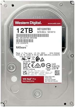 Western Digital 16TB WD Red Pro NAS Internal Hard Drive HDD - 7200 RPM, SATA 6 Gb/s, CMR, 512 MB Cache, 3.5" - WD161KFGX