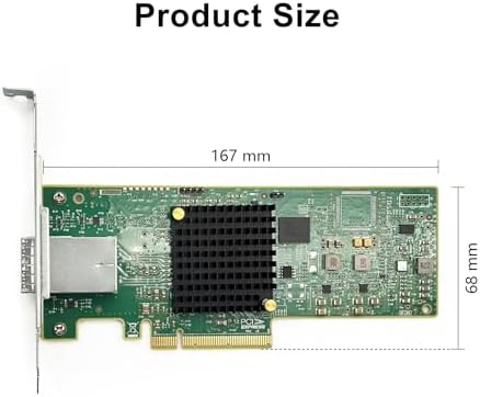 Fiber 12G Internal PCIe Controller Card, 8 Ports 12Gb/s SATA + SAS HBA Card, Broadcom's 3008 Chip, PCI Express 3.0 X8, 2X Mini SAS SFF-8643 Ports, Same as 9300-8I with Low Profile Bracket