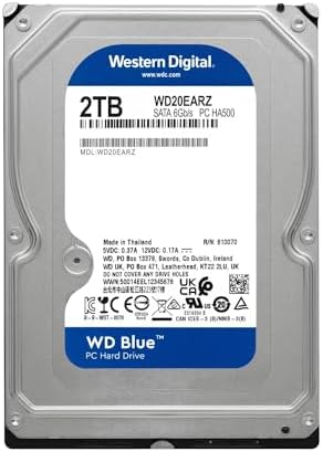 Western Digital 10TB WD Blue Internal Hard Drive HDD - 7200 RPM, SATA 6 Gb/s, 512 MB Cache, 3.5" - WD100EAGZ
