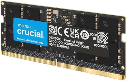Crucial 32GB DDR5 RAM Kit (2x16GB, 5600MHz (or 5200MHz or 4800MHz Laptop Memory 262-Pin SODIMM, Compatible with Intel Core and AMD Ryzen 7000, Black - CT2K16G56C46S5
