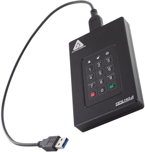 Apricorn 2TB Aegis Fortress L3- FIPS Level 3 Validated USB 3.0 Hardware Encrypted Portable Drive (AFL3-2TB , black