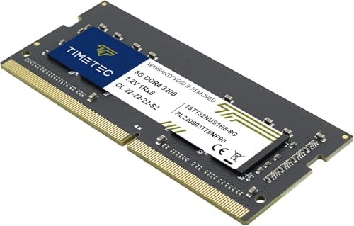 Timetec 16GB DDR4 3200MHz (or 2933MHz or 2666MHz PC4-25600 Non-ECC Unbuffered 1.2V CL22 2Rx8 Dual Rank 260 Pin SODIMM Laptop Notebook PC Computer Memory RAM Module Upgrade