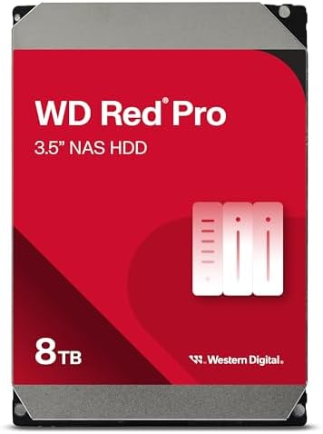 Western Digital 18TB WD Red Pro NAS Internal Hard Drive HDD - 7200 RPM, SATA 6 Gb/s, CMR, 512 MB Cache, 3.5" - WD181KFGX