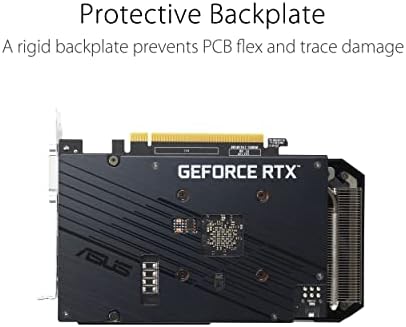 ASUS Dual NVIDIA GeForce RTX 3050 6GB OC Edition Gaming Graphics Card - PCIe 4.0, 6GB GDDR6 Memory, HDMI 2.1, DisplayPort 1.4a, 2-Slot Design, Axial-tech Fan Design, 0dB Technology, Steel Bracket