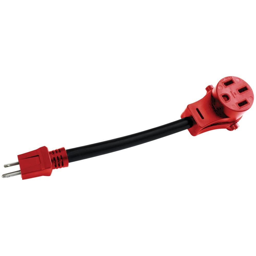 Valterra A10-1550 Mighty Cord 15AM-50AF Adapter Cord, 12", Bulk