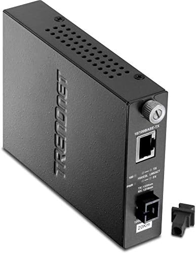 TRENDnet Intelligent 100Base-TX to 100Base-FX Dual Wavelength Single Mode SC Fiber Media Converter (20 km/12.4 Miles,Fiber Port, RJ-45, Fiber to Ethernet Converter Lifetime Protection, TFC-110S20D5i