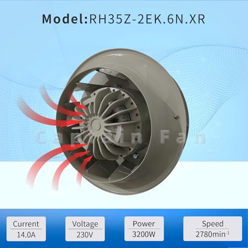 RH35Z-2EK.6N.XR Ziehl-abegg Fan 230VAC 3.20KW 14.0A Centrifugal Fan Replace RH35B-2EK.6N.2R