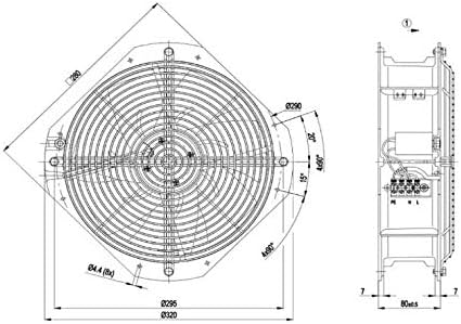 W2E250-HJ52-06 28cm 230V 50/60Hz 0.6/0.88A 135W/200W 2650/2960cfm 4uF 400VDB M2E068-DF SK3327 107 AC Cabinet Fan