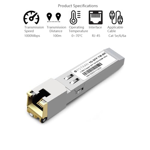 1000BASE-SX SFP Optical Transceiver Module Compatible with HPE Aruba J4858D J4858DCM JL745A Q8N53A ProCurve J4858C J4858B J4858A 850nm 550m DDM Duplex LC MMF 10pcs/Pack